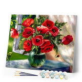 paint by numbers | Bouquet of Red Flowers | easy flowers | FiguredArt
