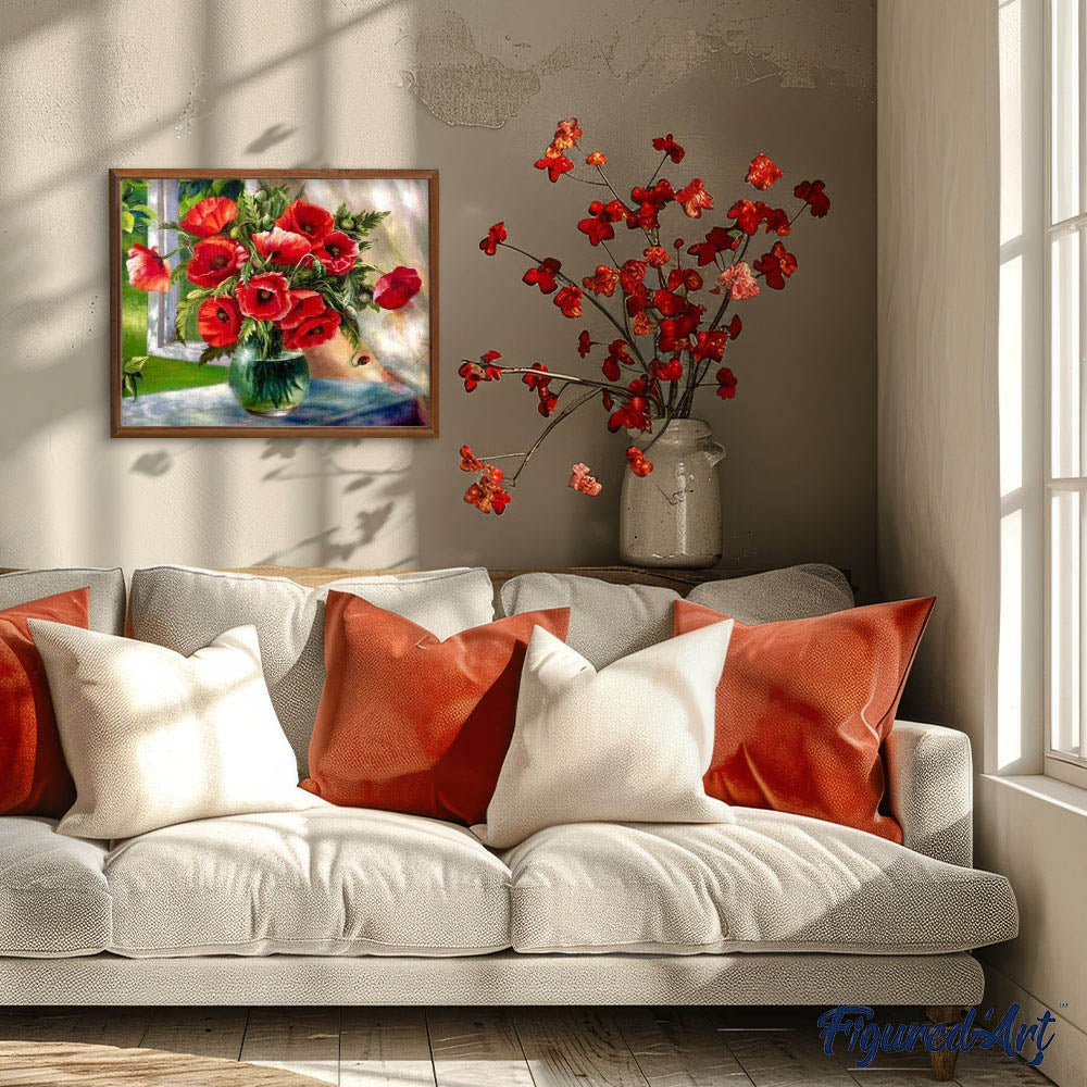 paint by numbers | Bouquet of Red Flowers | easy flowers | FiguredArt