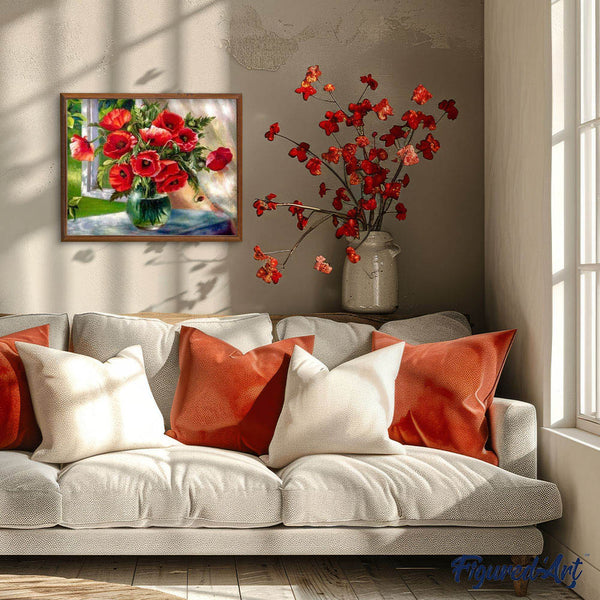 paint by numbers | Bouquet of Red Flowers | easy flowers | FiguredArt