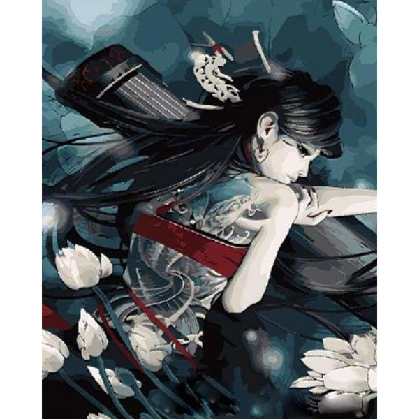 paint by numbers | Character With Sword | flowers intermediate world | FiguredArt