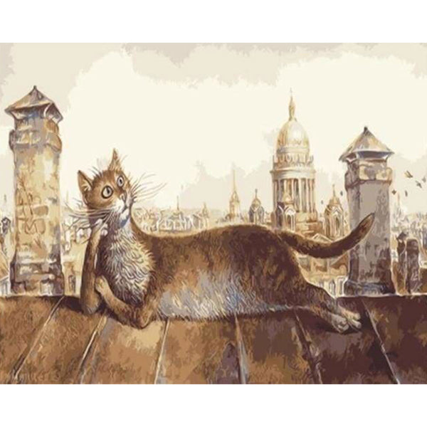 paint by numbers | Cat In Building | animals cats easy | FiguredArt