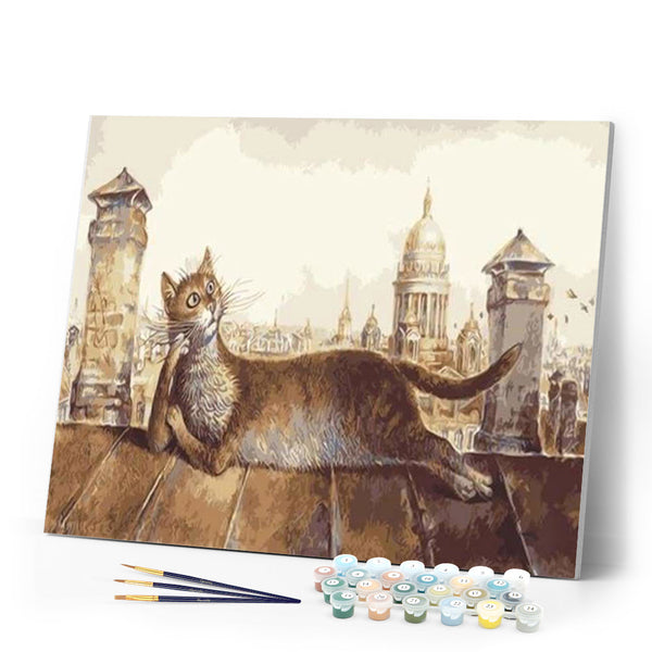 paint by numbers | Cat In Building | animals cats easy | FiguredArt