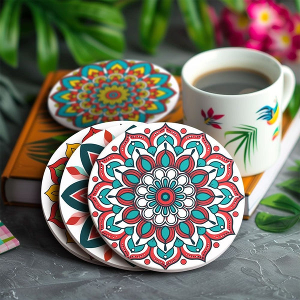 Paint by numbers 6" Coasters (6 pieces) - Colorful Coasters Mandala