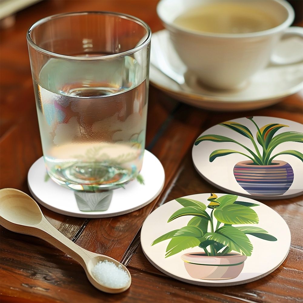 Paint by numbers 6" Coasters (6 pieces) - Monstera and Fern