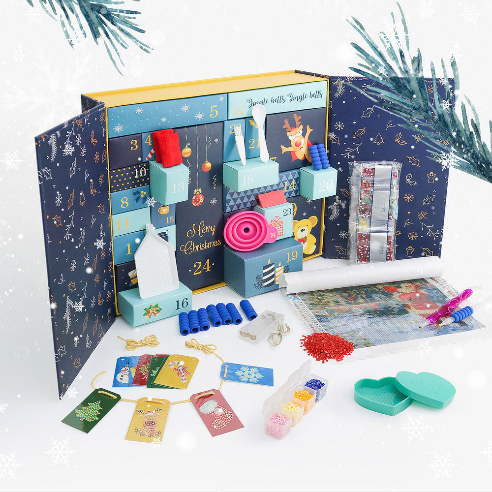 74PCS Diamond Painting Advent Calendar 2024 For Girls - 24 DIY Diamond Art Kits With Christmas Stickers | Xmas Countdown Craft