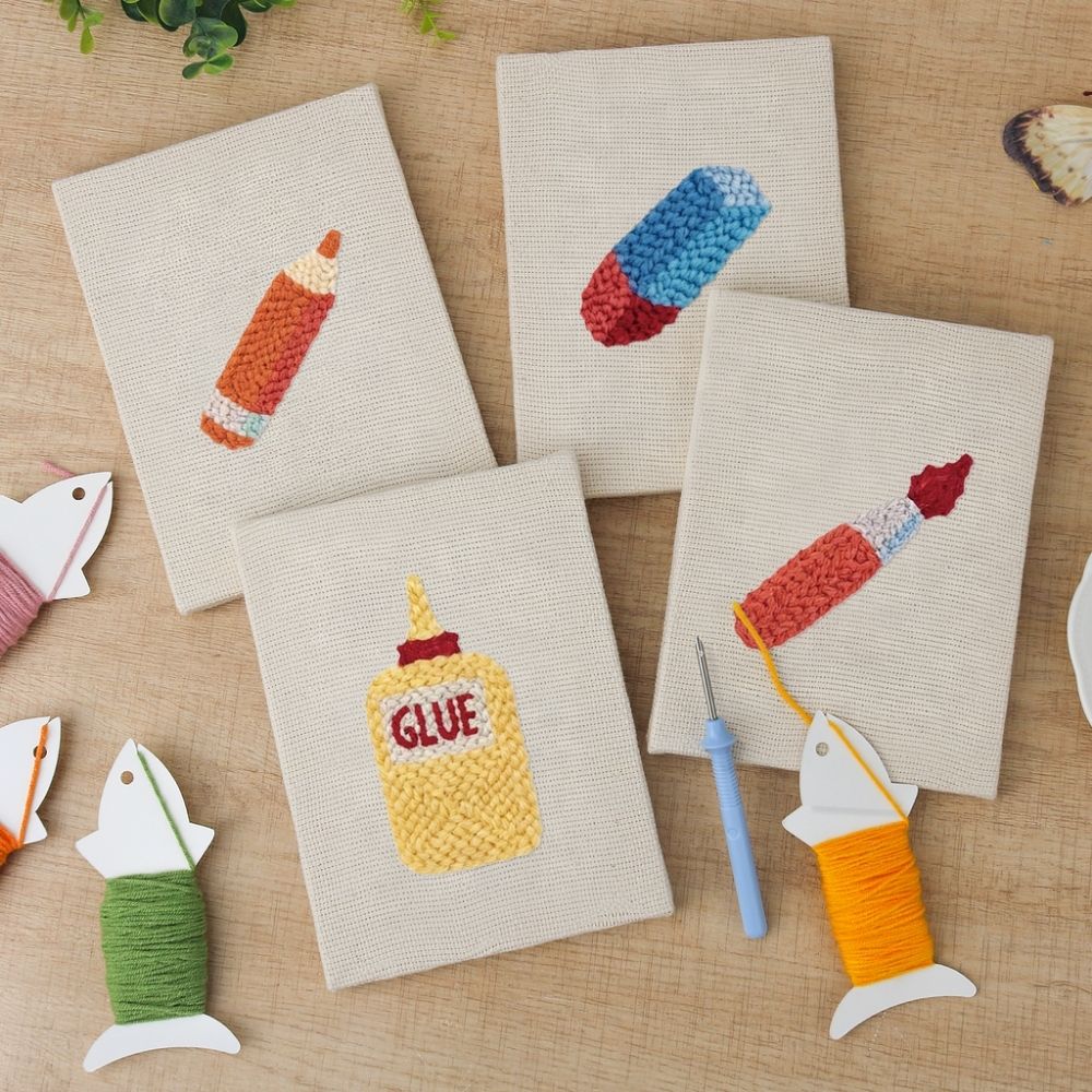 Punch Needle Kits (4 pieces) with frames - Art and Craft Collection ...