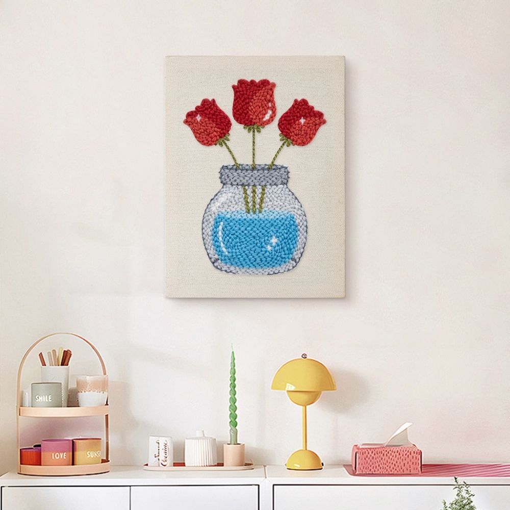 Punch Needle Kit with frame - Jar of Tulips – Figured'Art