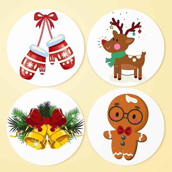 Paint by numbers 8" Placemats (4 pieces) - Christmas Theme 1 Figured'Art