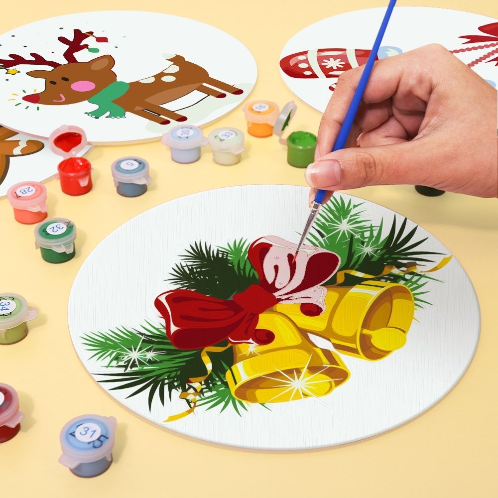 Paint by numbers 8" Placemats (4 pieces) - Christmas Theme 1