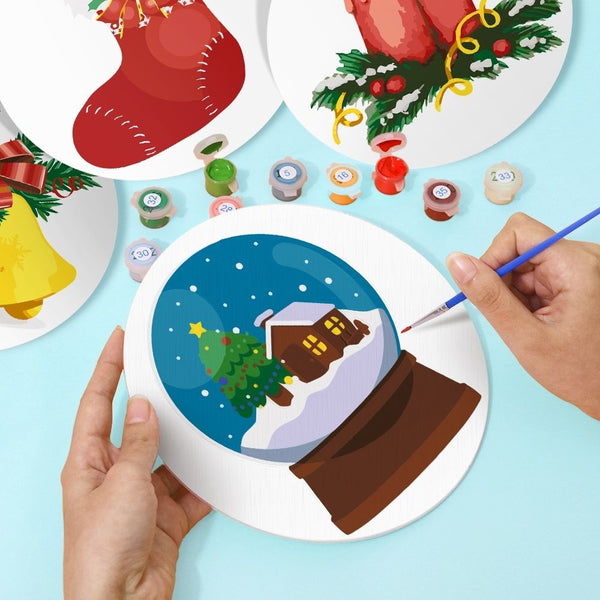 Paint by numbers 8" Placemats (4 pieces) - Christmas Theme 2