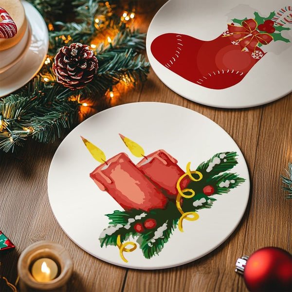 Paint by numbers 8" Placemats (4 pieces) - Christmas Theme 2