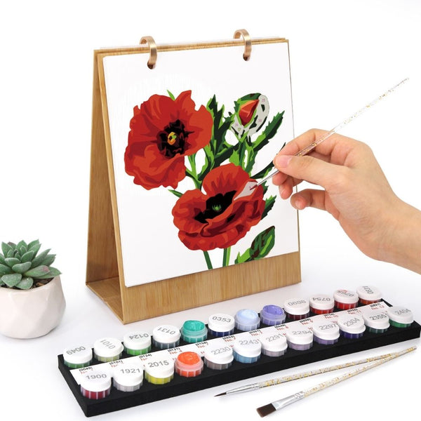 Paint by Numbers Calendar 2026 - Seasonal Flowers