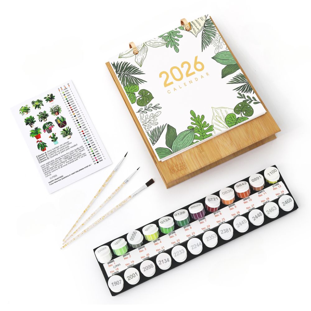 Paint by Numbers Calendar 2026 - Potted Houseplants