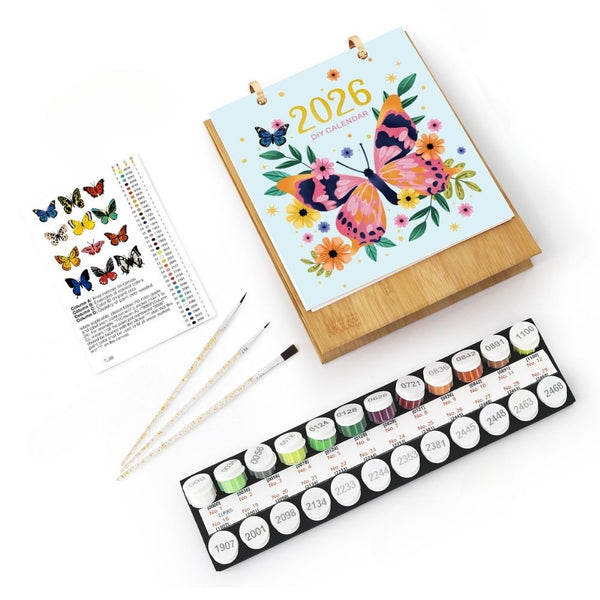 Paint by Numbers Calendar 2026 - Colorful Butterflies