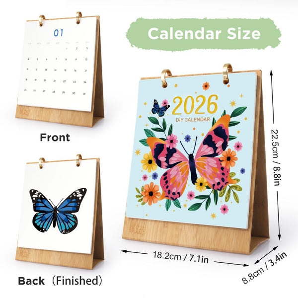 Paint by Numbers Calendar 2026 - Colorful Butterflies