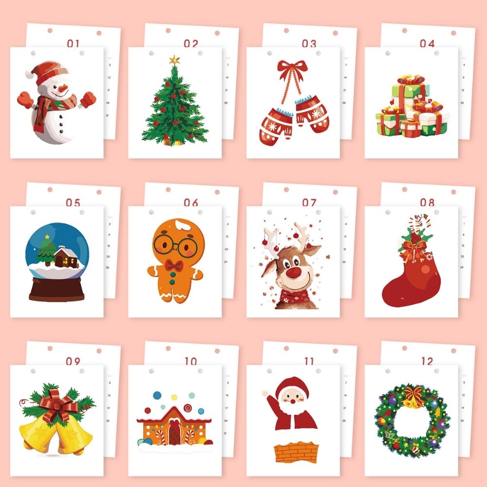 Paint by Numbers Calendar 2026 - Christmas Classics Icons