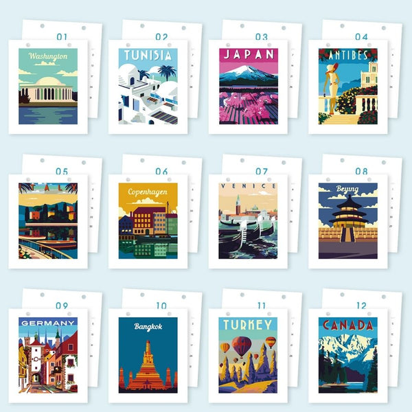 Paint by Numbers Calendar 2026 - World Travel