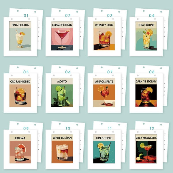 Paint by Numbers Calendar 2026 - Classic Cocktails