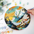 Paint by Numbers Clock - Twilight Mountain Figured'Art