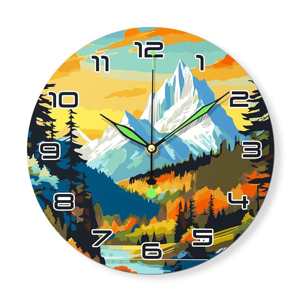Paint by Numbers Clock - Twilight Mountain
