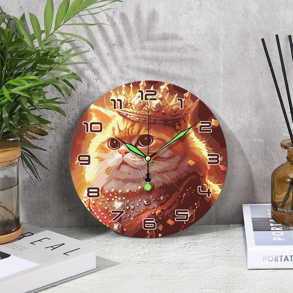 Paint by Numbers Clock - Royal Cat
