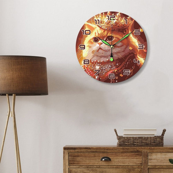 Paint by Numbers Clock - Royal Cat
