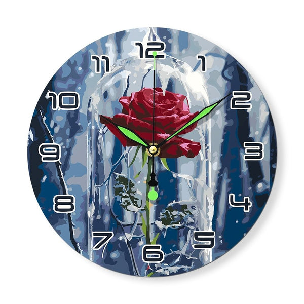 Paint by Numbers Clock - Enchanted Rose