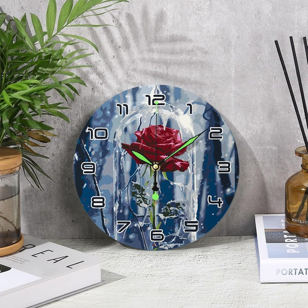 Paint by Numbers Clock - Enchanted Rose