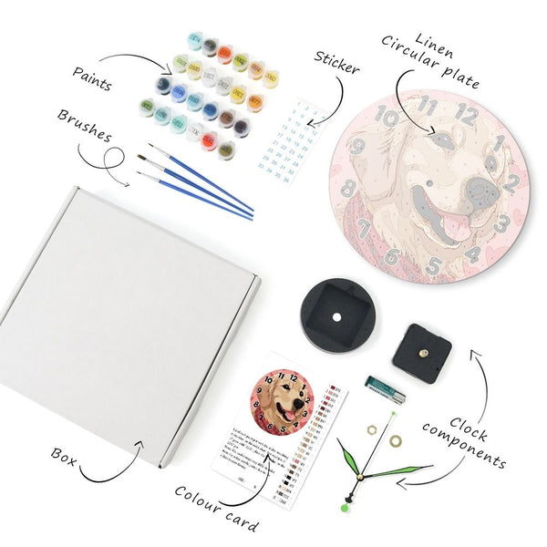 Paint by Numbers Clock - Adorable Dog