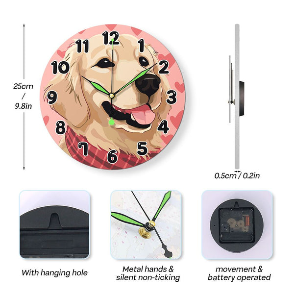 Paint by Numbers Clock - Adorable Dog