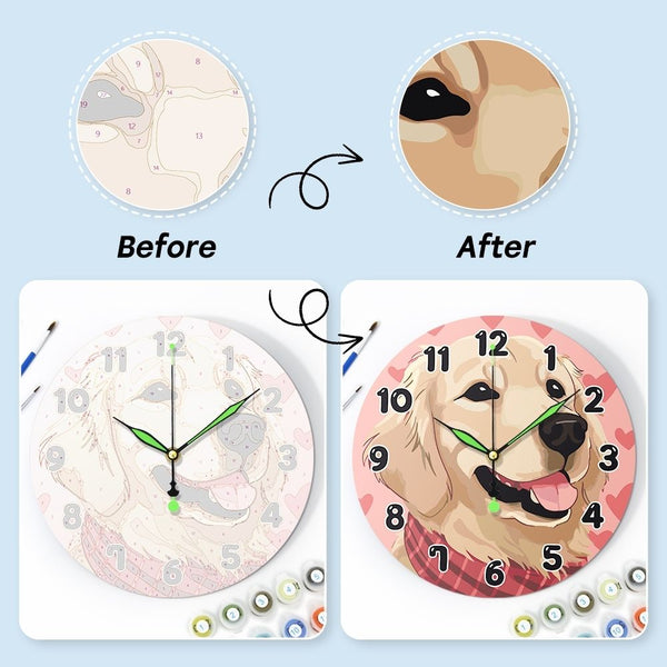 Paint by Numbers Clock - Adorable Dog