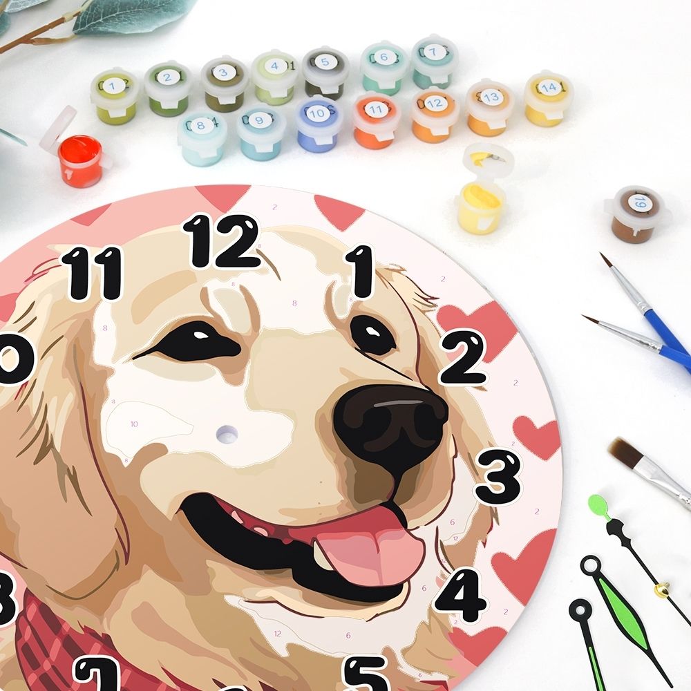 Paint by Numbers Clock - Adorable Dog