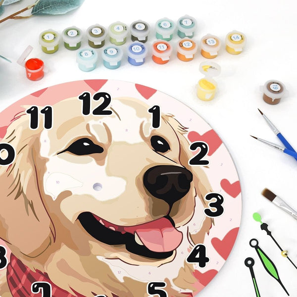 Paint by Numbers Clock - Adorable Dog