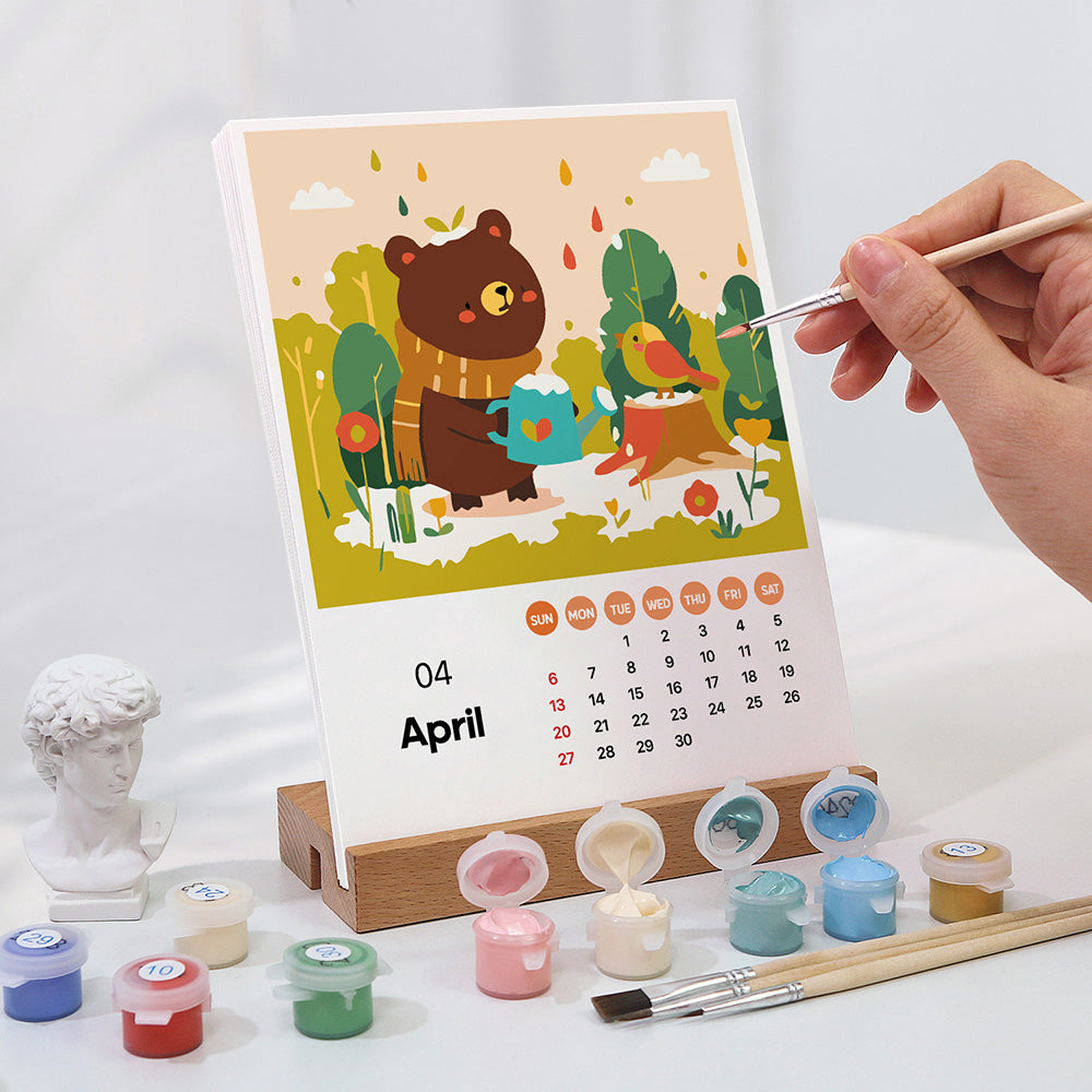 2025 Paint by numbers Calendar - Cute animals
