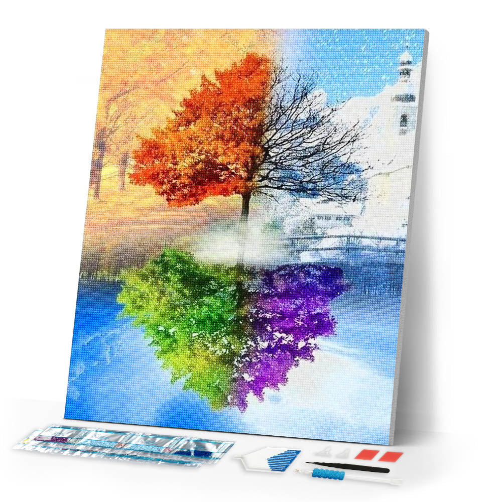 Diamond Painting | Diamond Painting - The 4 seasons | Diamond Painting Landscapes landscapes | FiguredArt