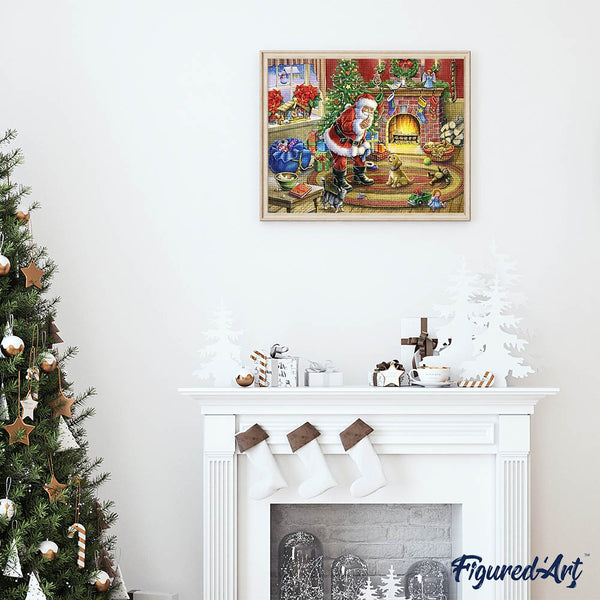 Diamond Painting - Santa Claus and Dog