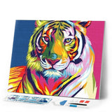 Diamond Painting | Diamond Painting - Tiger colorful | animals Diamond Painting Animals tigers | FiguredArt