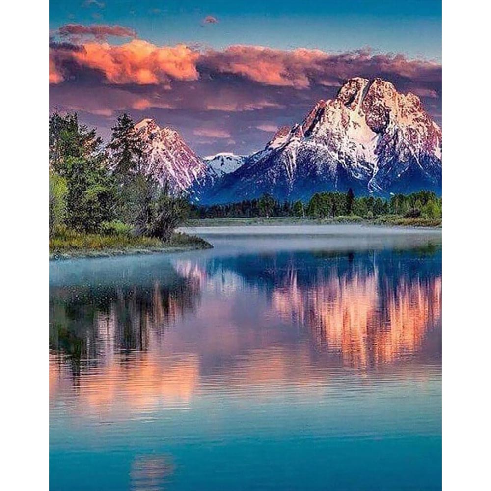 Diamond Painting - Mountain Landscape and Lake – Figured'Art