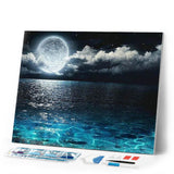 Diamond Painting | Diamond Painting - Full Moon and Sea Reflection | Diamond Painting Landscapes landscapes | FiguredArt