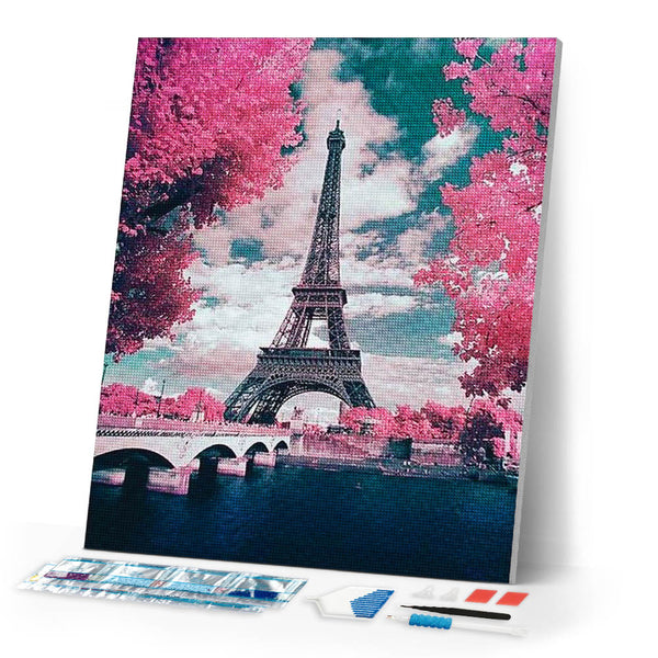 Diamond Painting | Diamond Painting - Eiffel Tower and Flowers | cities Diamond Painting Cities Diamond Painting Romance flowers romance |