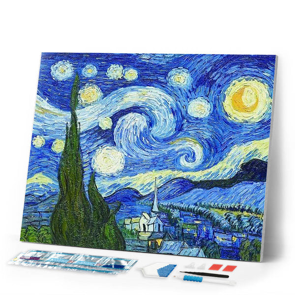 Diamond Painting | Diamond Painting - Starry Night 2 | Diamond Painting Famous Paintings famous paintings | FiguredArt