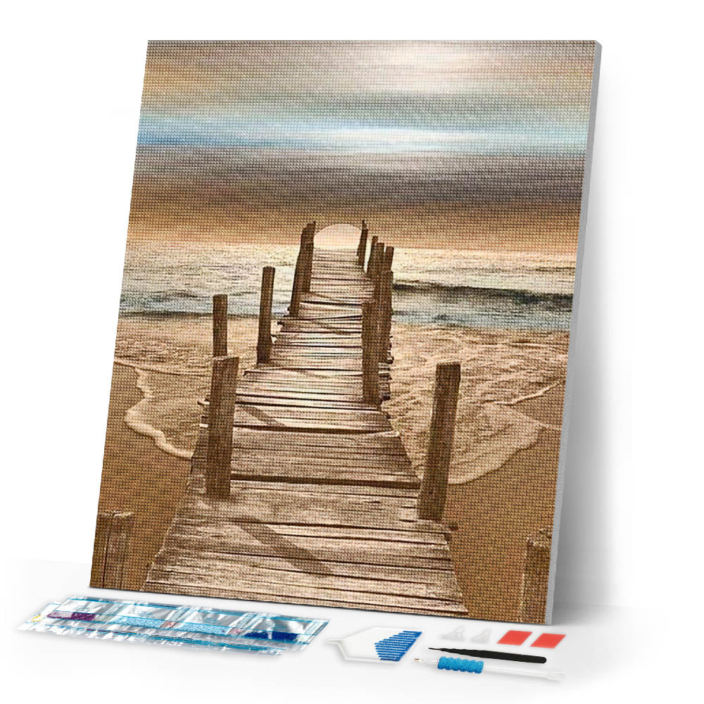 Diamond Painting | Diamond Painting - Pathway to the Sea | Diamond Painting Landscapes landscapes | FiguredArt