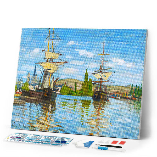 Diamond Painting - Boats sailing on the Seine in Rouen - Monet