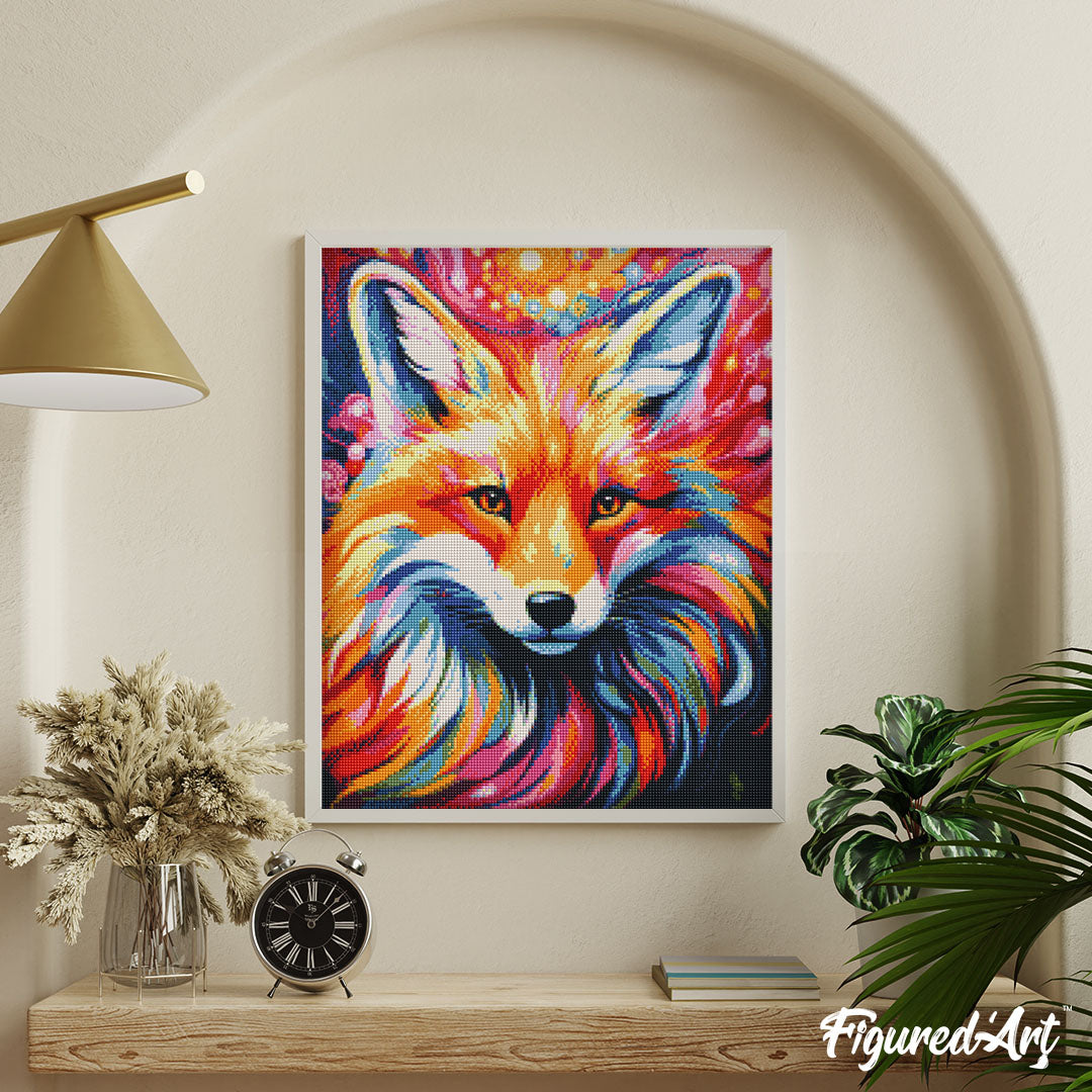 Diamond Painting - Colorful Abstract Fox – Figured'Art