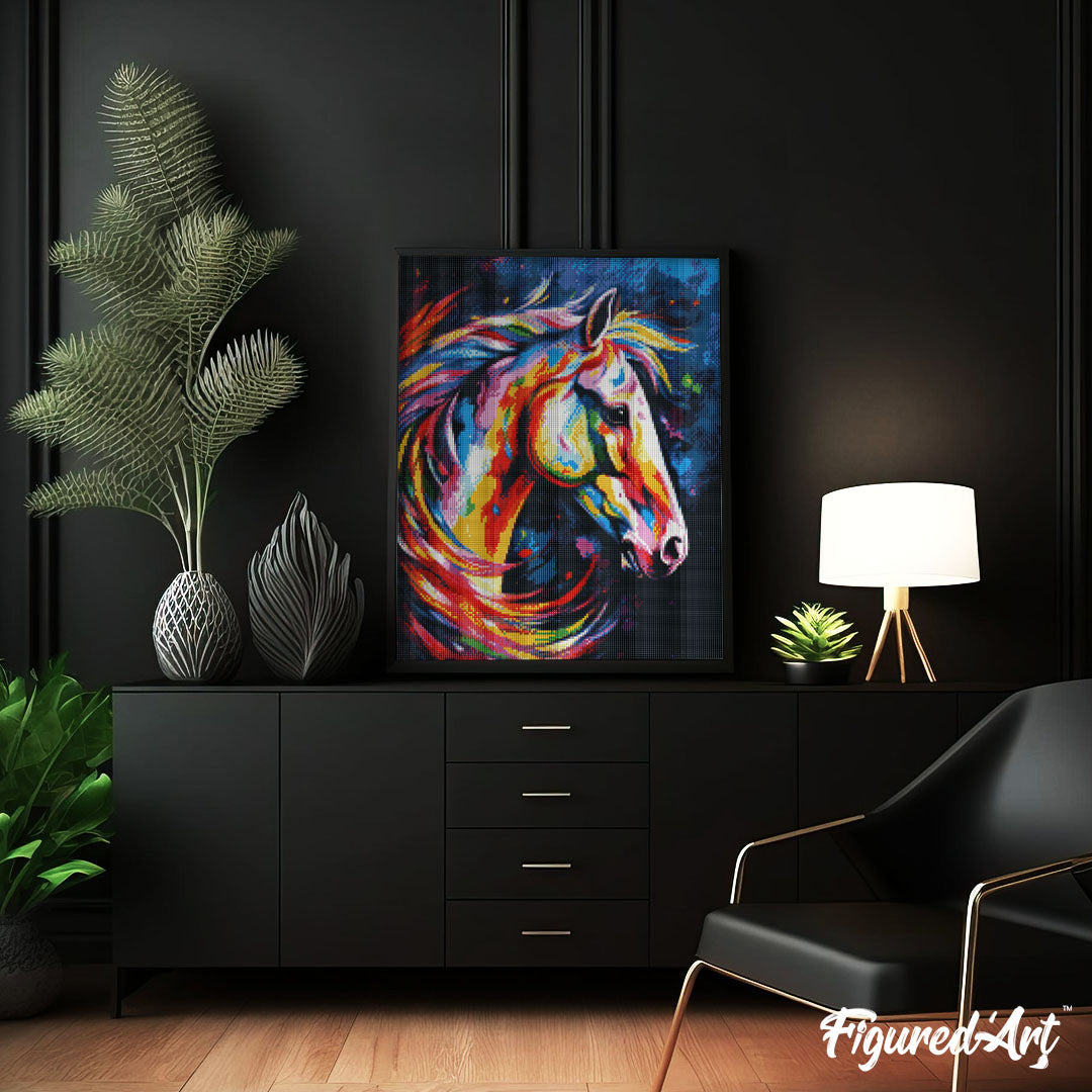 Horse abstract animal, diamond painting diy kit ds886