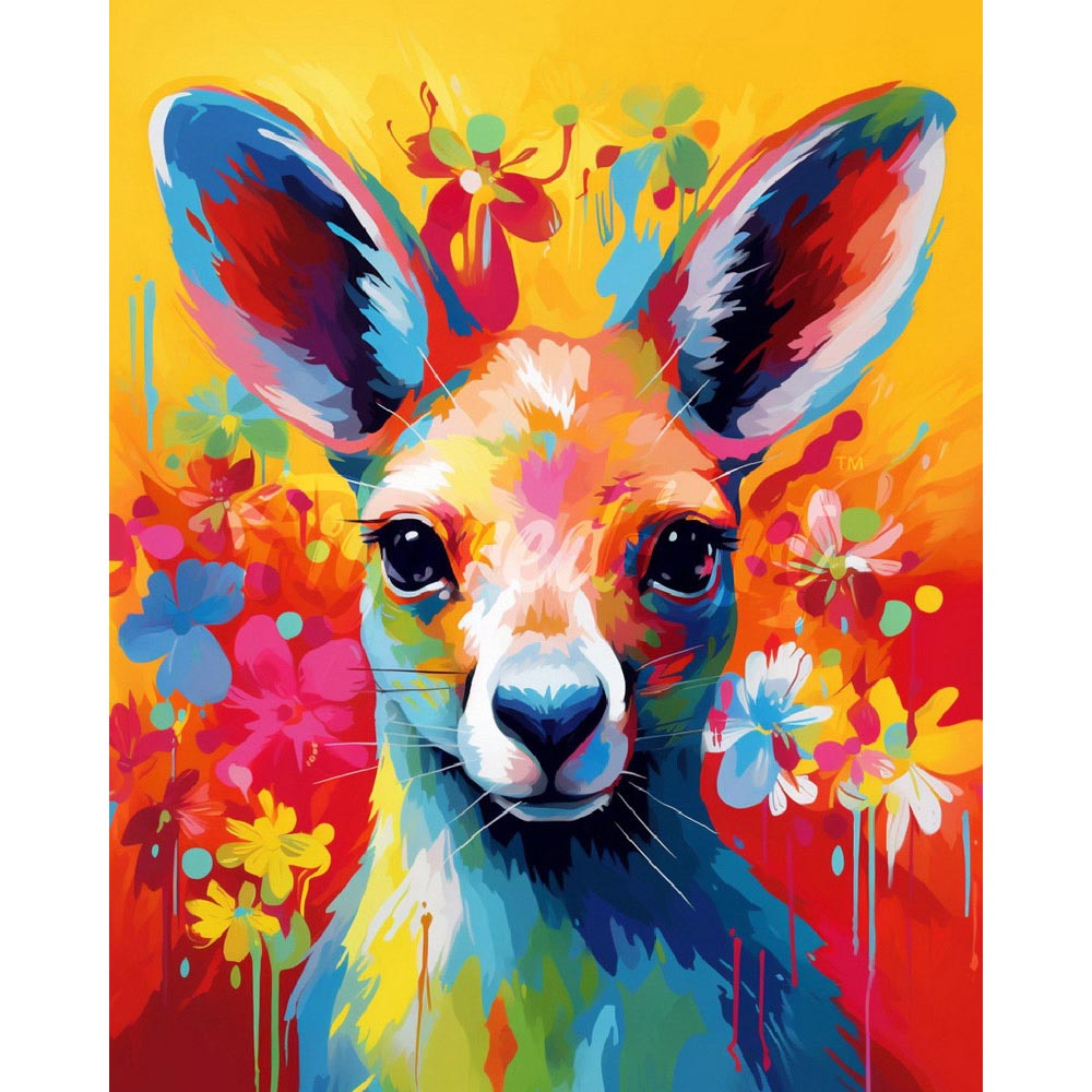 Diamond Painting - Colorful Abstract Kangaroo