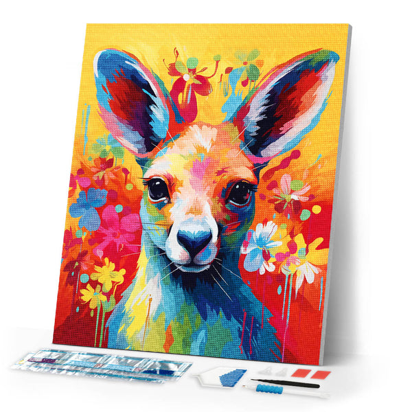 Diamond Painting - Colorful Abstract Kangaroo
