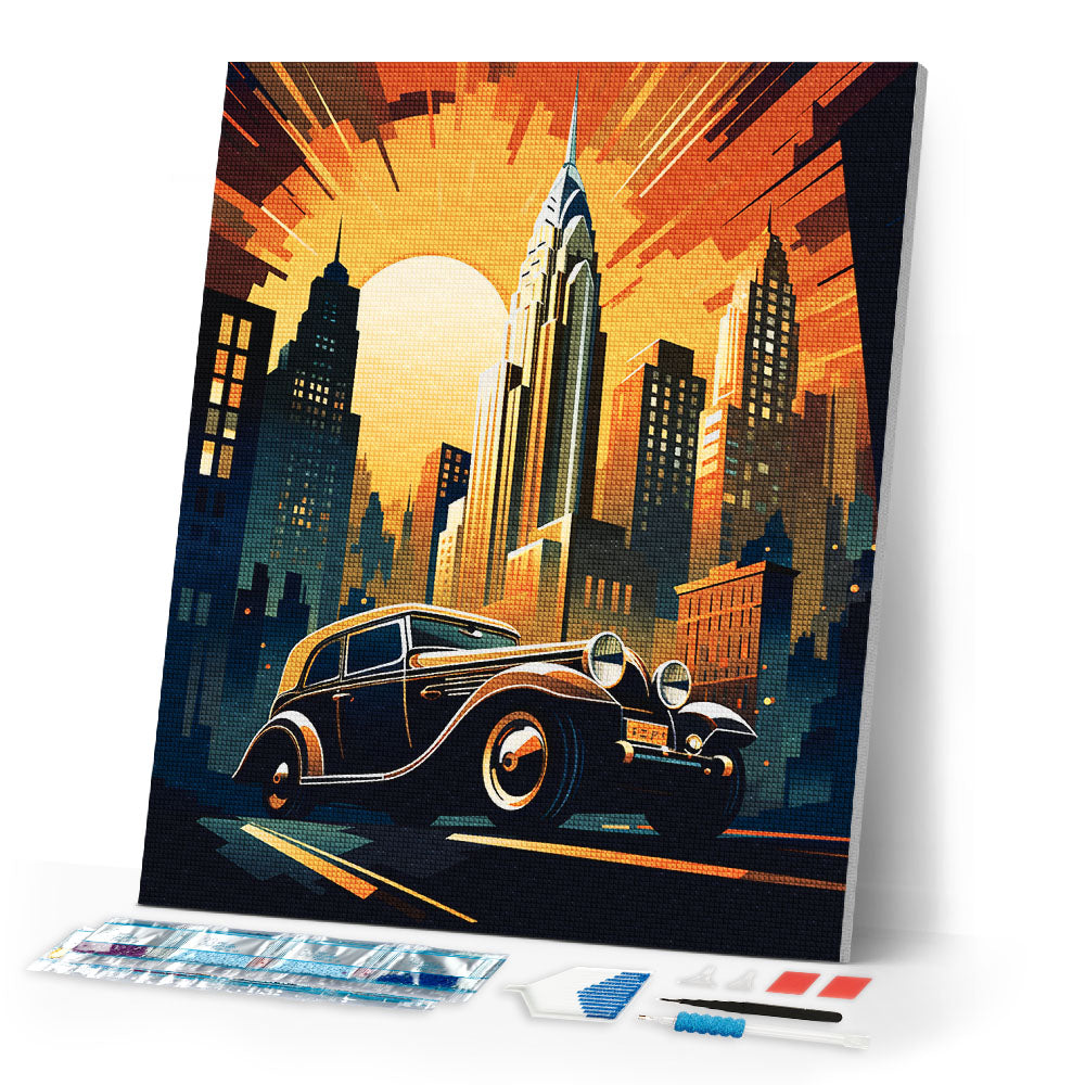Diamond Painting - Art Deco Car in New York