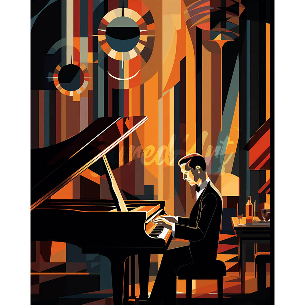 Diamond Painting - Art Deco Man playing Piano