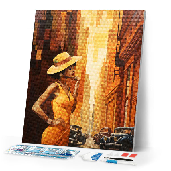 Diamond Painting - Art Deco Woman in Town